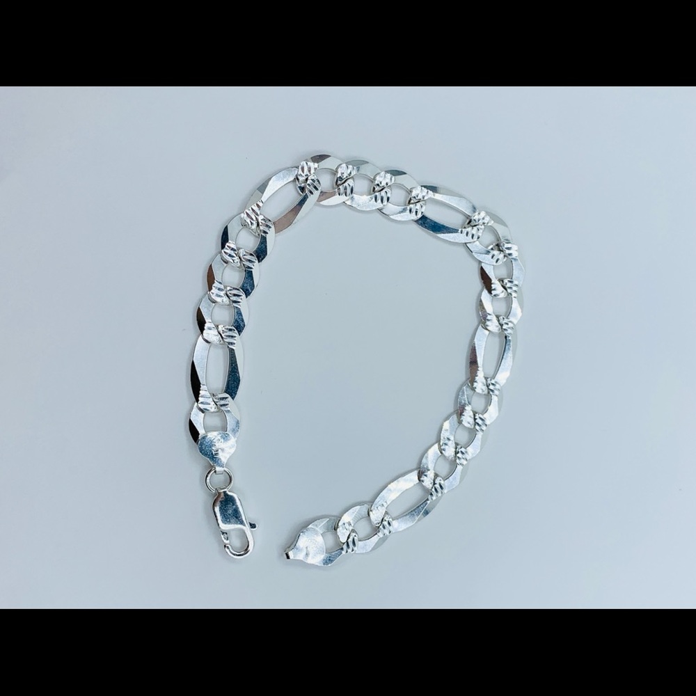 Sterling Silver 925 Men's Bracelet 9” 11mm - Picture 12 of 13